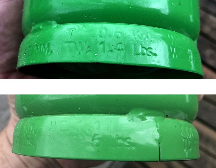 Flame King cylinder embossed weight
