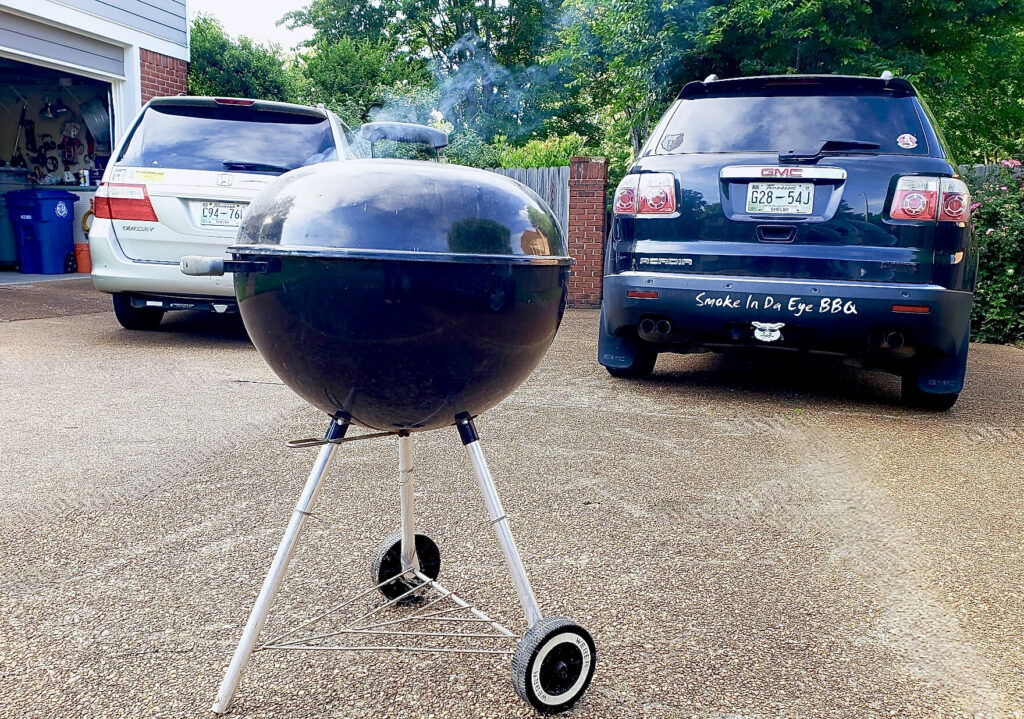 grill in driveway.
