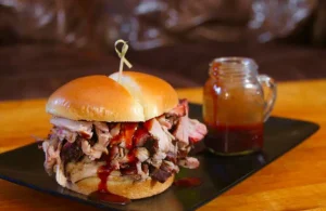Pulled pork sandwich.