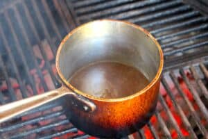 caramel cooking on a grill