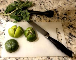 Limes cut into 8ths.