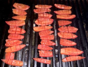 grilling tomatoes.