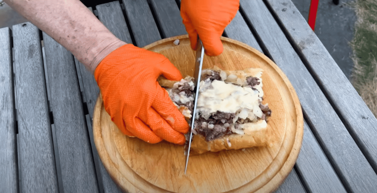 Philly cheesesteak sandwich.