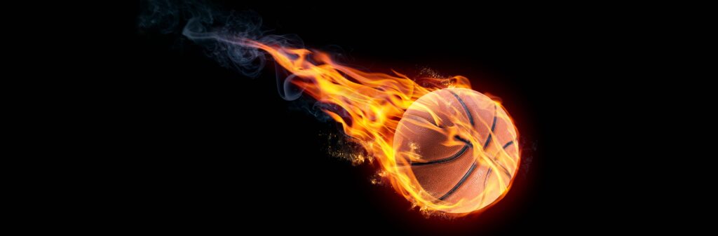basketball on fire