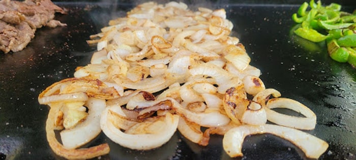 Flatrock cheese steak onions