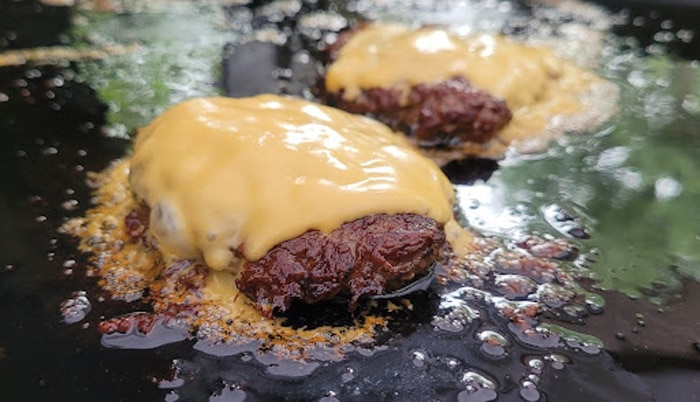 Flatrock smash burgers cooked