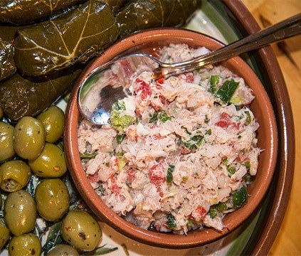 fish spread in a bowl.
