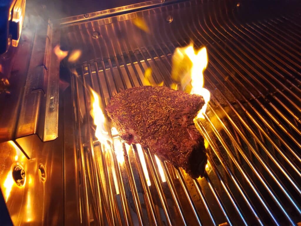 searing steak