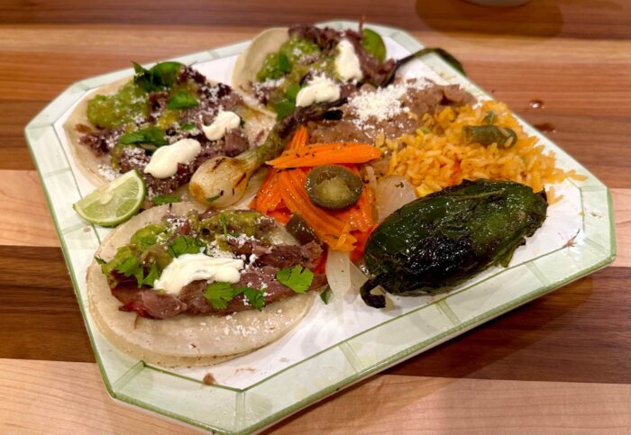 Beef shank tacos.