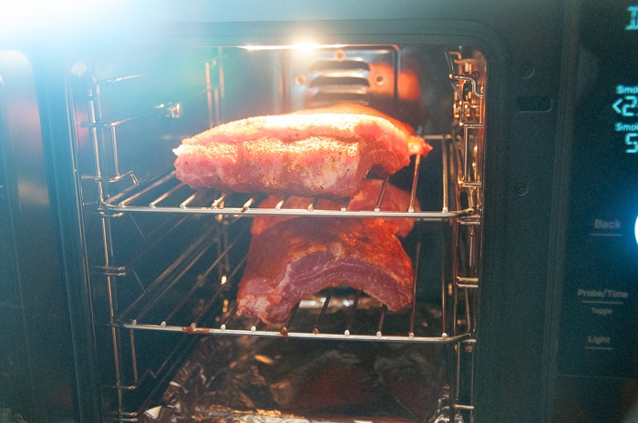 GE Indoor Smoker ribs on two racks