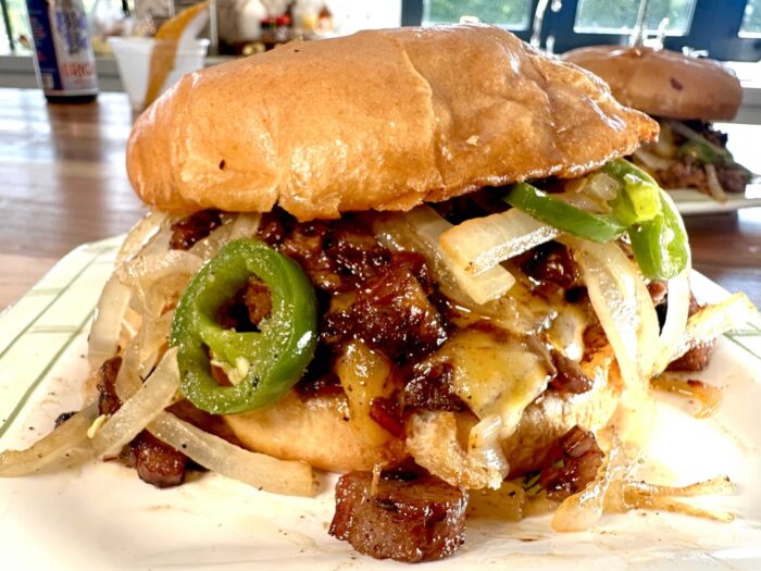 BBQ brisket smashburger.
