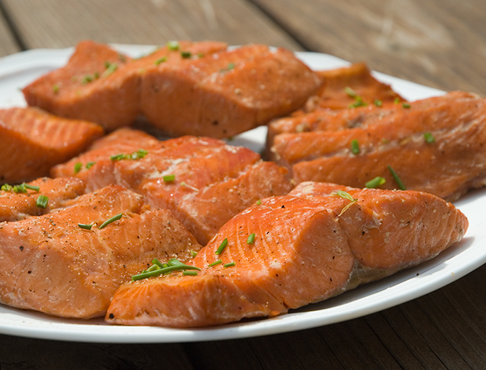 smoked salmon.