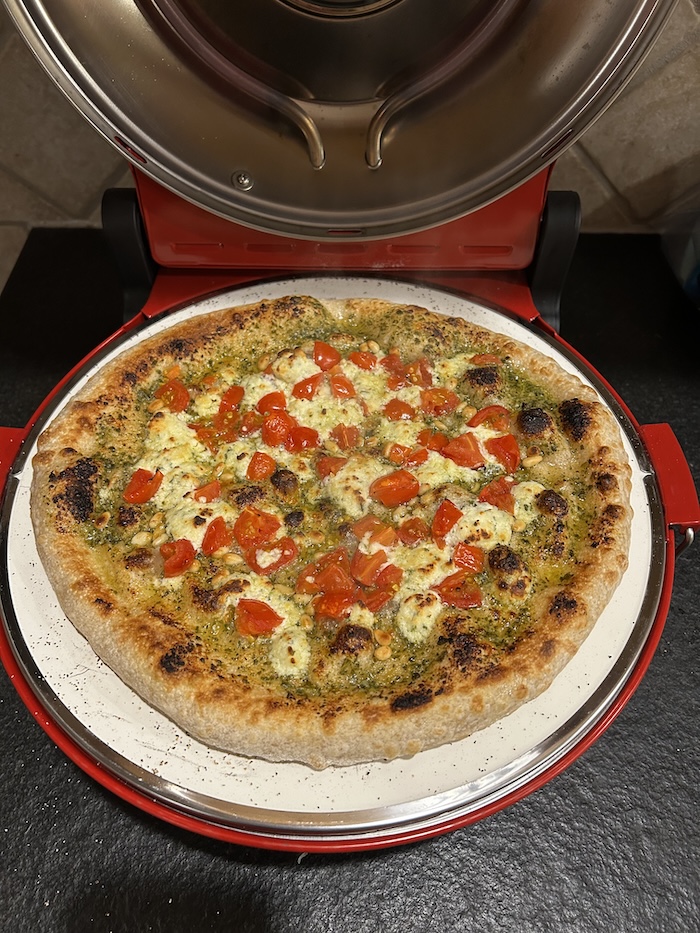 culinary chef pizza oven pesto pizza