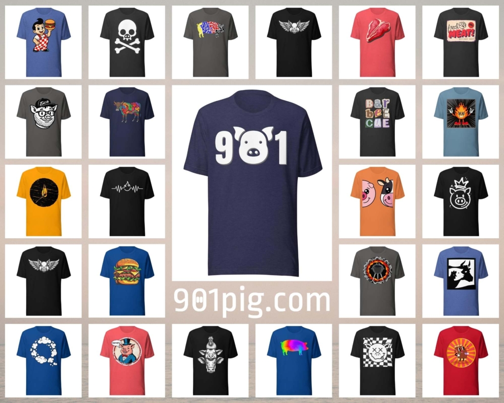 composite of BBQ t-shirts.