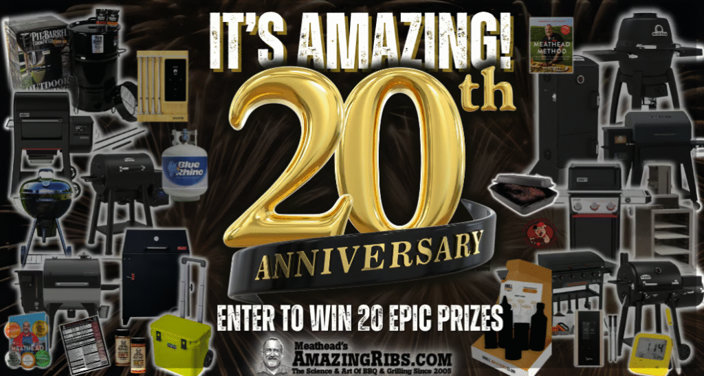 AmazingRibs.com 20th Anniversary contest graphic.